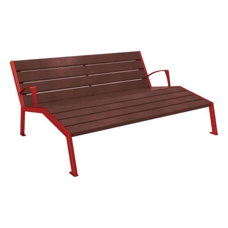 Chaise longue plastique recyclé et acier Silaos