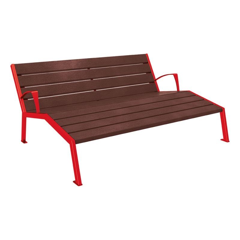 Chaise longue plastique recyclé et acier Silaos