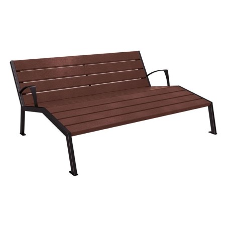 Chaise longue plastique recyclé et acier Silaos
