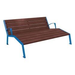 Chaise longue plastique recyclé et acier Silaos
