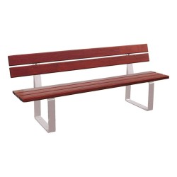 Banc bois et acier Riga Bois lasuré acajou