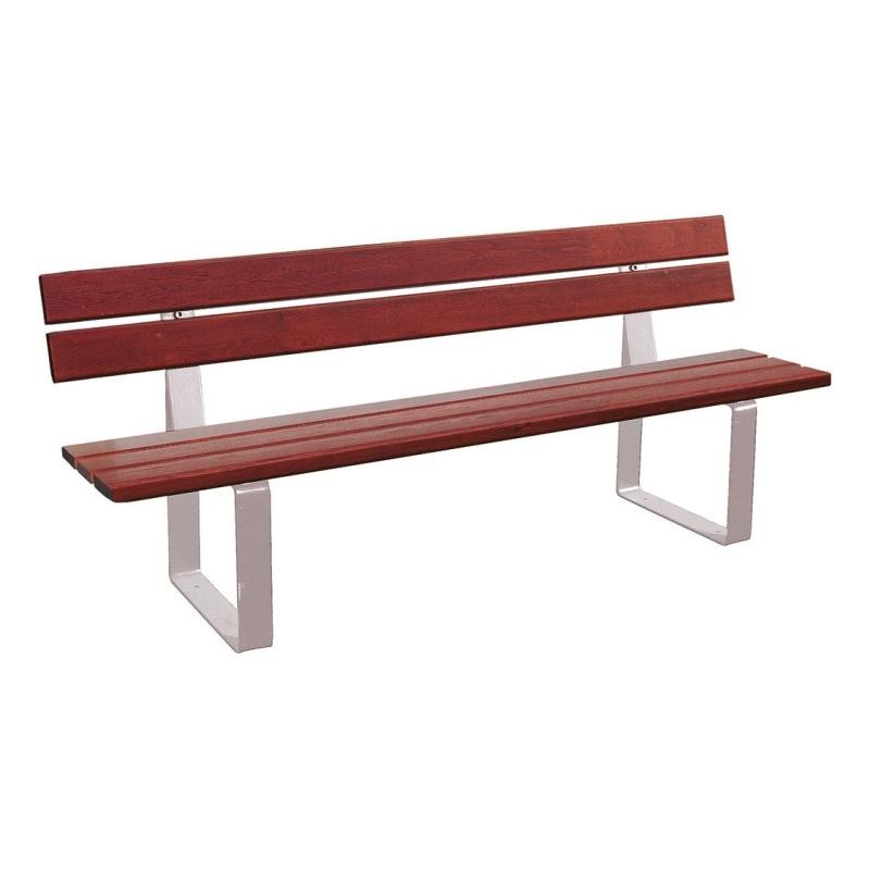 Banc bois et acier Riga Bois lasuré acajou